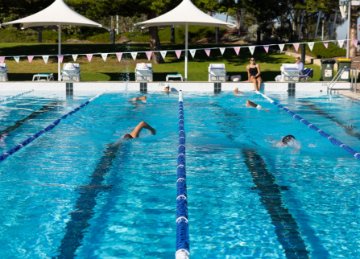 People swimming in the pool